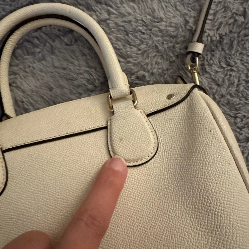 COACH Mini Bennett White Leather Handbag